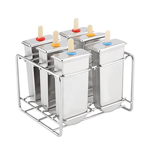 OVAQUIXI Küche Edelstahl -Eiscreme Pop Form Einfach zu Verwendendem Maker -Werkzeug, DIY Eis Eis Am Stiel mit Glattem Regal (Rundkopf Flachplatte) von OVAQUIXI