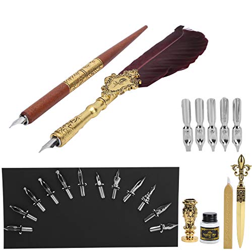 OVAQUIXI Künstlerische Zeichnungsstift -Set mit Metallstempel und Umschlag, für ältere Menschen, Paare und Anerkennung von Lehrern (SP248006R weinrot) von OVAQUIXI