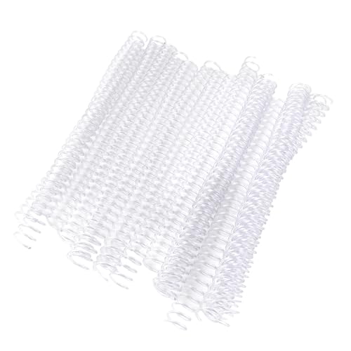 OVAQUIXI Kunststoffbindungsring Langlebige Spiralringe für A4 -Papier, 20pcs Federblattringe für die Organisation der Büroversorgung (19 mm*30 Löcher transparent 20 Streifen) von OVAQUIXI