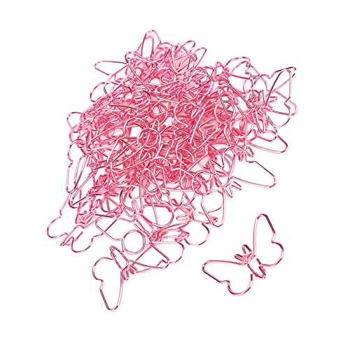 OVAQUIXI Langlebige Rosa Schmetterlinge Paperclip -Lesezeichen für Schulbüro, 50pcs Exquisite Metallpapierklammer -Set von OVAQUIXI