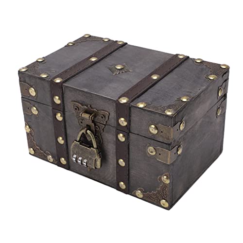 OVAQUIXI Langlebiger Hölzerner Schatzstil Vintage -Stil mit Codiertem Schloss für die Aufbewahrung von Schmuck und Ferienkarten OVAQUIXI Langlebiger Hölzerner Schatzstil Vintage -Stil mit Codiertem Schloss für die Aufbewahrung von Schmuck und Ferienkarten von OVAQUIXI
