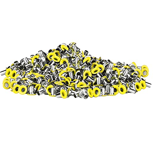 OVAQUIXI Messingöden 2mm Innen Bunte Jungtiere für DIY -Kleidungsschuhe Tasche 500pcs für Handwerksliebhaber (YELLOW) von OVAQUIXI