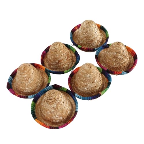 OVAQUIXI Mini Sombrero Strohhüten 6PCS Mini Mexikanische Partyhüten für Ostern, Themenpartys, Fotoprops, Festival -Vibes OVAQUIXI Mini Sombrero Strohhüten 6PCS Mini Mexikanische Partyhüten für Ostern, Themenpartys, Fotoprops, Festival -Vibes von OVAQUIXI
