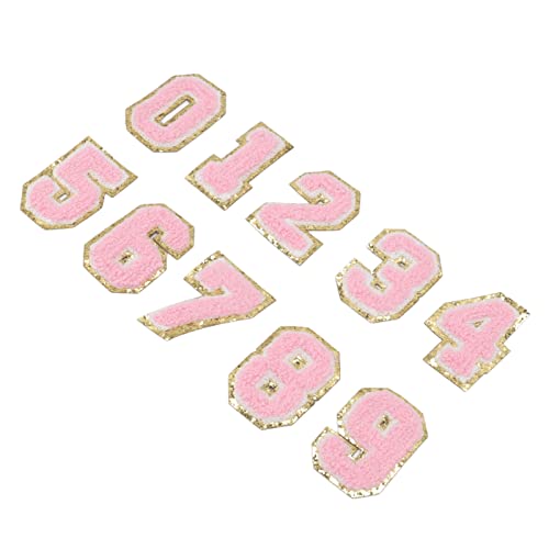 OVAQUIXI Pink Number Patches Exquisite Bügeln für Jacke Hemdschuhe 10pcs Pink Nummer Weit Verbreitet für das Nähen von Vorräten Verwendet von OVAQUIXI