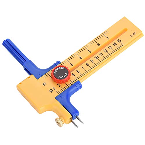 OVAQUIXI Praktischer Einstellbarer Kompasskreisschneider für Präzise Kreisförmige Schnitte Bis zu 1-15 Cm, Sicherer Griff und Glattes Antrieb, Ideal für Papierprojekte von OVAQUIXI