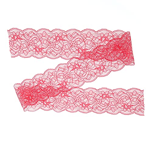 OVAQUIXI Rot Dehnbar Elastisch Bequemes Spitzenband Zum Nähen DIY, 10 Yards Rote Spitzenverkleidung für Hochzeitsfeier Geburtstagsdekorationen, Weiches Nylonmaterial OVAQUIXI Rot Dehnbar Elastisch Bequemes Spitzenband Zum Nähen DIY, 10 Yards Rote Spitzenverkleidung für Hochzeitsfeier Geburtstagsdekorationen, Weiches Nylonmaterial von OVAQUIXI