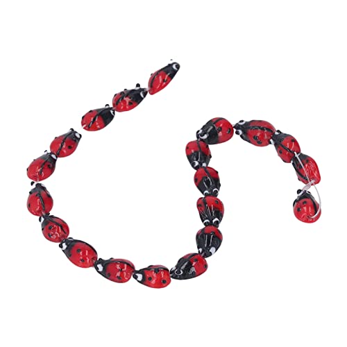 OVAQUIXI Rot Schwarze Glasperlen Glänzender Schmuckabstandshalter für DIY -Herstellung, Familie und Freunde 20pcs von OVAQUIXI
