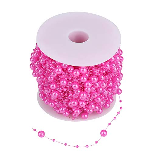 OVAQUIXI Schleifperlenkügelchen Garland String - DIY Hochzeitsdekoration - Glänzende Perlenperlen 60 M Roll (PINK #04) von OVAQUIXI