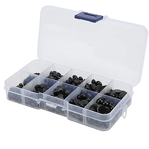 OVAQUIXI Schwarze Runde Puppenaugen Bequemer Harz Flacher Rücken für DIY Toy Bear Plüsch Tierhandwerk und Puppen 760pcs von OVAQUIXI