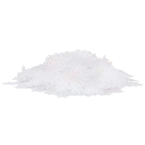 OVAQUIXI Snowflake Confetti 1000 Pcs Lebendige Farbe Plastik Weihnachtsfetti für Tischbaumvase (WHITE) von OVAQUIXI