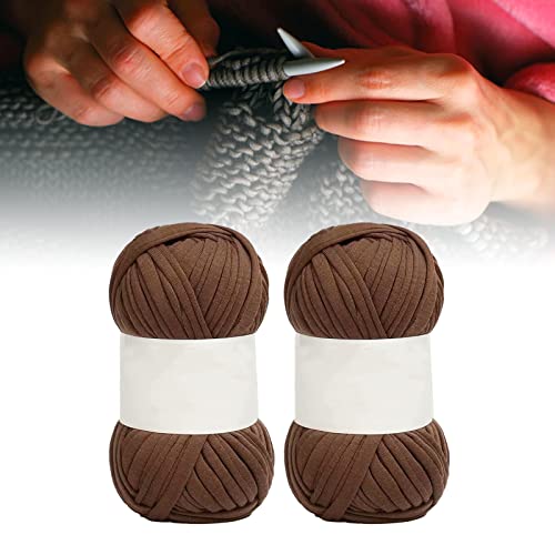 OVAQUIXI Spaghetti -Garn Weich Hautfreundliche Baumwollteppichgarn Zum Häkeln von Strick -DIY, Heller Farbkante, 5pcs Pack für Wohnkultur (Dunkles Khaki) von OVAQUIXI