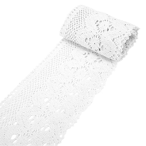 OVAQUIXI Spitzenverkleidung Schöner Baumwollfaden 10 Meter Klares Muster -Kleidungsdekoration DIY -Vorhang, Spitze Zum Nähen, Bastelspitze, Anwendbare Szene: Geburtstagsfeiern (WHITE) von OVAQUIXI