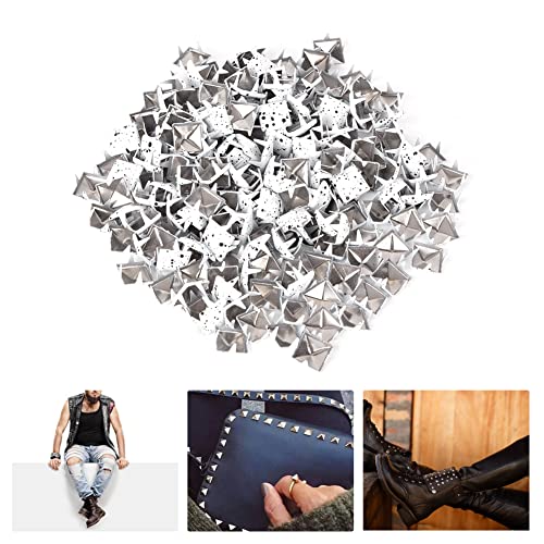OVAQUIXI Square Niets Metall Stylish Schuhe Taschen Hüte Dekoration Accessoires für Lederhandwerk Nähen, 9mm 200pcs für Gürtel Hemdschuhe - Hellkaltes Brauner Schwarz Punkt (schwarze Punkte auf von OVAQUIXI