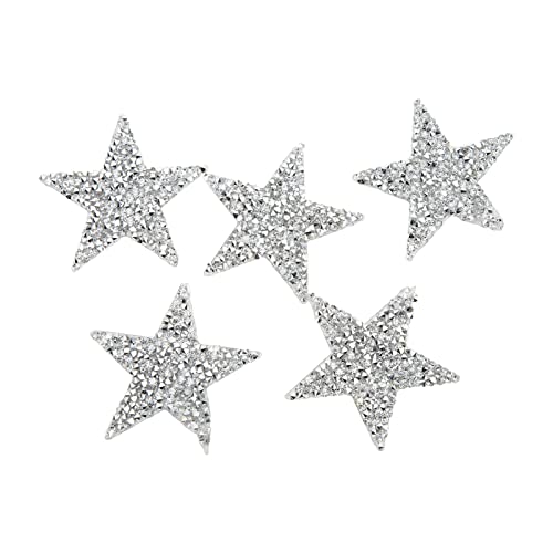 OVAQUIXI Stern - -Eisen auf Flecken DIY Kleidung für Stilvolle Menschen 5 PCs Glänzender Silberharz Patch für Mehrzweckgebrauch OVAQUIXI Stern - -Eisen auf Flecken DIY Kleidung für Stilvolle Menschen 5 PCs Glänzender Silberharz Patch für Mehrzweckgebrauch von OVAQUIXI