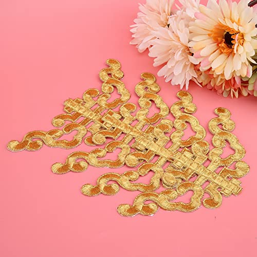 OVAQUIXI Sticked Patch DIY Craft Decoration Bekleidung Accessoires für Kleidung, 4PCS -Nähtuchaufkleber Set für Stickereien, Stoffmaterial, Gold/Silber, 4 X 8 X 11 22 Cm (Goldener Charakter) von OVAQUIXI