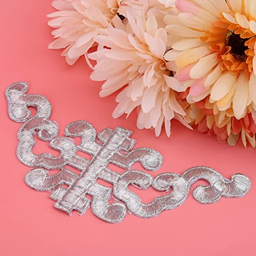 OVAQUIXI Sticked Patch DIY Craft Decoration Bekleidung Accessoires für Kleidung, 4PCS -Nähtuchaufkleber Set für Stickereien, Stoffmaterial, Gold/Silber, 4 X 8 X 11 22 Cm (SILVER) von OVAQUIXI