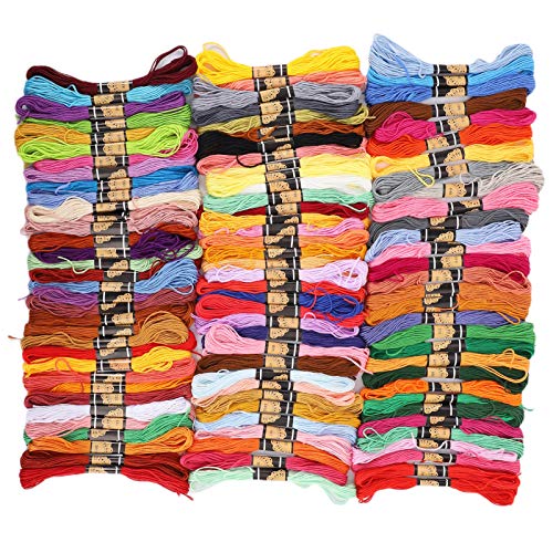 OVAQUIXI Stickereifhread 100pcs Multicolor -Polyester -Baumwollstränge für Crappling Designs und Freundschaftsarmbänder, Geeignet für Alle Geeignet OVAQUIXI Stickereifhread 100pcs Multicolor -Polyester -Baumwollstränge für Crappling Designs und Freundschaftsarmbänder, Geeignet für Alle Geeignet von OVAQUIXI