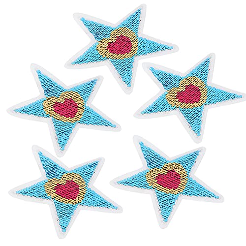 OVAQUIXI Stoffaufkleber Nähen Sie Flecken DIY Dekorationskunst für Hüte Schuhe, 5pcs Farbige Herz Patch Applikationen (#2) von OVAQUIXI