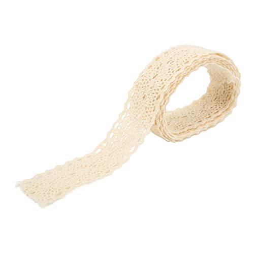 OVAQUIXI Stretch Spitze Exquisites Baumwollfaden 20 Yards Kleidungsdekoration DIY Vorhang Basteln Retro -Stil (Beige) von OVAQUIXI