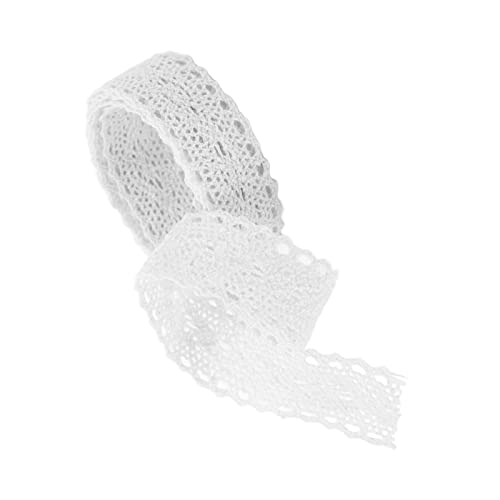 OVAQUIXI Stretch Spitze Exquisites Baumwollfaden 20 Yards Kleidungsdekoration DIY Vorhang Basteln Retro -Stil (WHITE) von OVAQUIXI