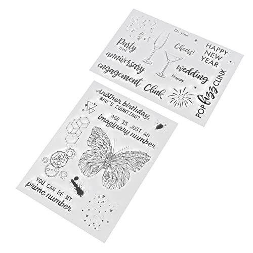 OVAQUIXI TPR Clear Impressing Stempel für Kartenherstellung, Langlebige Recycelbare Klare Briefmarken für Grußkarten, Einladungen [2pcs] von OVAQUIXI