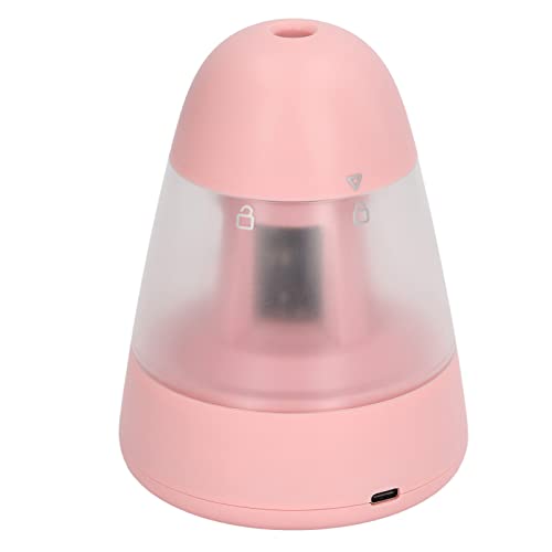OVAQUIXI Tragbarer Bleistiftspitzer Batteriebetriebener Doppelschichtstaubdichtes Design Automatischer Bleistiftspitzer für Künstler und Studenten (PINK) von OVAQUIXI