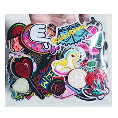 OVAQUIXI Vielseitige Gestickte Patches Set, 50 Stück Cartoon Patch für Jackenhemden Westen Rucksäcke, Einfach zu Reinigen und Langlebig von OVAQUIXI