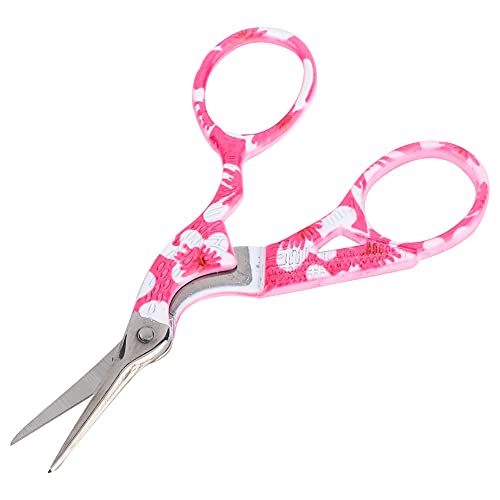 OVAQUIXI Vintage Edelstahl Schönheitsschere Nondeformation Nähte Handwerksschere für Nadelarbeit Pink (Rotes Blumenporzellan) von OVAQUIXI