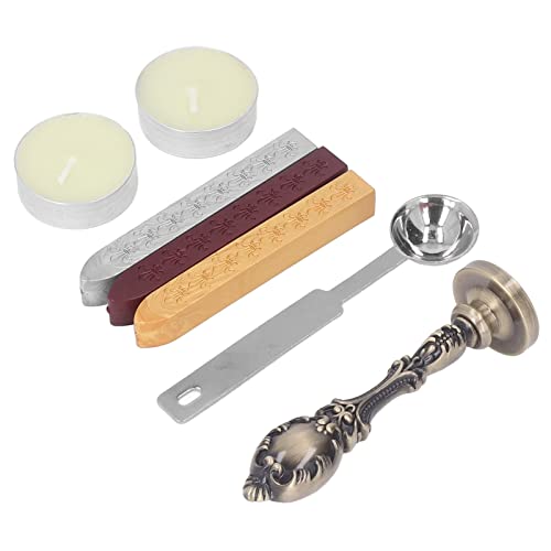 OVAQUIXI Wachssiegel Briefmarken -Stempel Kit Löschen Sie Ein Einfach (Bronze-Set) von OVAQUIXI