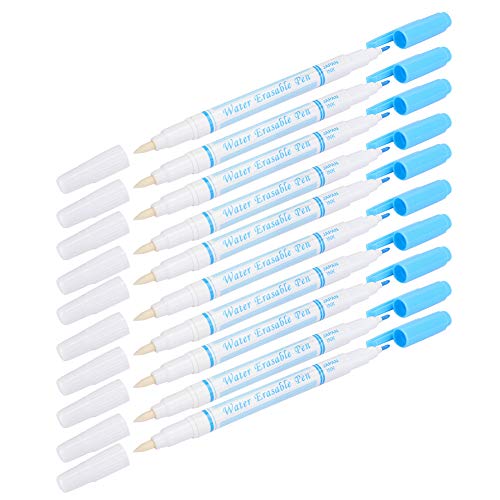 OVAQUIXI Wasser Löschbarer Stiftstoffpinsel -Marker Werkzeug 10pcs Doppelkopf für Kleidungsschuhe Leder Rot Blau Purpl (BLUE) von OVAQUIXI