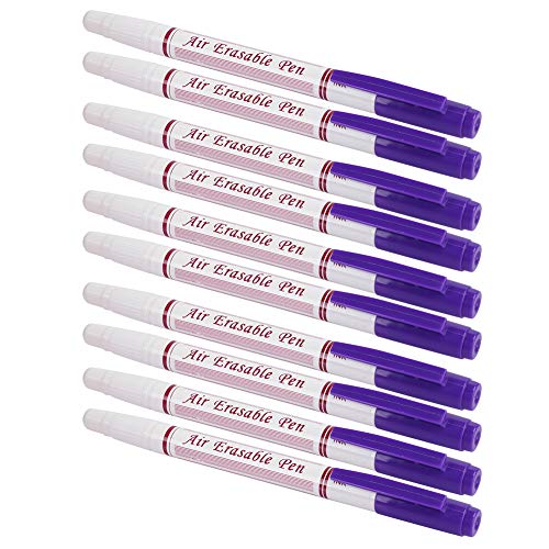 OVAQUIXI Wasser Löschbarer Stiftstoffpinsel -Marker Werkzeug 10pcs Doppelkopf für Kleidungsschuhe Leder Rot Blau Purpl (violett) von OVAQUIXI