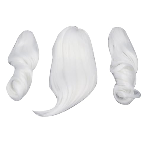 OVAQUIXI Weiche Seidenpuppenperücke mit Guter Plastizität, Langes Lebensdauer für Puppen -Lange Haare, Geeignet für die Dekoration von Heimat und Schlafsaal (Mond weiß) von OVAQUIXI