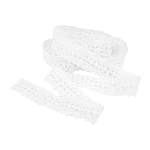 OVAQUIXI Weiße Spitzenverkleidung 20 Meter Exquisites Muster Weicher und Langlebiger Kleidungsdekoration für DIY -Vorhang, die Premium -Baumwollmaterial Erstellen (WHITE) von OVAQUIXI