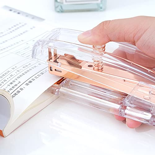 Praktischer Praktischer Studentenhefter, Reibungsloses Nähen Easy Handheld Heftler für Klassenzimmer (Roségold) von OVAQUIXI