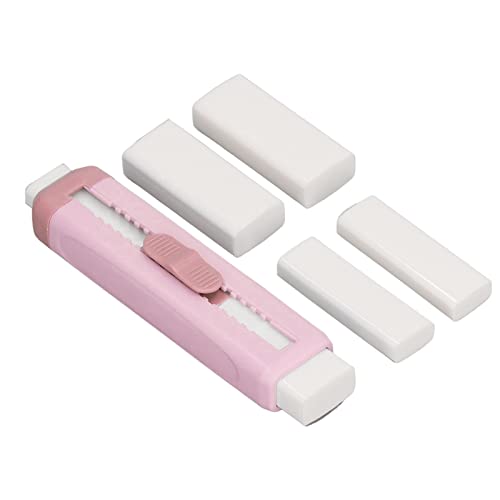 Push Pull Eraser Doppelende ABS -Shell -Schieber Retactractable Radiergummi Schulmaterial für (PINK) von OVAQUIXI