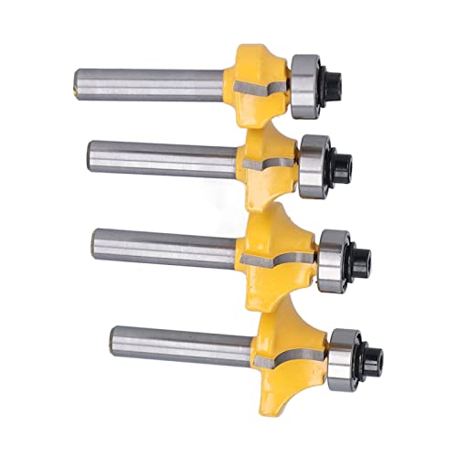 Runden über Router Bit Set 4PCS Kompakt Größen Schneidwerkzeug für Holzbearbeitungsanfänger Heimatträger Kohlenstoffstahlmaterial Runden über Router Bit Set 4PCS Kompakt Größen Schneidwerkzeug für Holzbearbeitungsanfänger Heimatträger Kohlenstoffstahlmaterial von OVAQUIXI