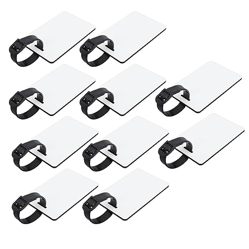 Sublimation Hellweißes MDF -Gepäck -Tag Set Haltlebige Dual Side Druckable Blind Tags, 10pcs für Koffer Rucksäcke (A1) von OVAQUIXI