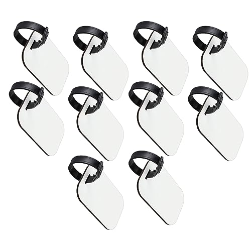 Sublimation Hellweißes MDF -Gepäck -Tag Set Haltlebige Dual Side Druckable Blind Tags, 10pcs für Koffer Rucksäcke (A2) von OVAQUIXI