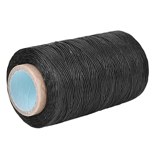Wacher Faden für Handnähten, 250 M Flachnähfädel für Lederhandwerk, Ideal für Hochwertige Lederprodukte (BLACK) von OVAQUIXI