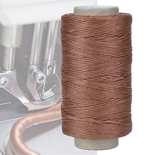 Wacher Faden für Handnähten, 250 M Flachnähfädel für Lederhandwerk, Ideal für Hochwertige Lederprodukte (Kaffee) von OVAQUIXI