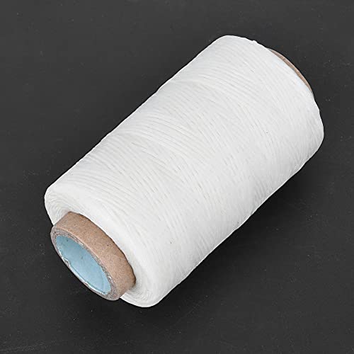 Wacher Faden für Handnähten, 250 M Flachnähfädel für Lederhandwerk, Ideal für Hochwertige Lederprodukte (WHITE) von OVAQUIXI