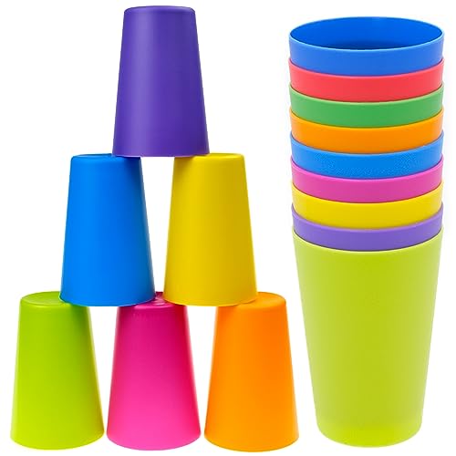 9 Stück Plastikbecher,Bunt Plastikbecher Wiederverwendbare Becher,260ml Plastik Trinkbecher in 9 Farben,Mehrweg Kunststoffbecher Set,Kunststoffbecher Set für Küche,Partys im Freien,Grillabende,Reisen von OVBOVA