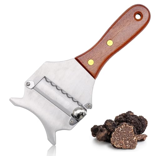 OVBOVA Trüffelhobel,Edelstahl Trüffel Käsehobel,Trüffelreibe,Profi Käsehobel,Gourmethobel Edelstahl Käseschneider mit Holzgriff,Zum Schneiden Von Trüffel,Schokolade, Käse,für Zuhause,Küche,Restaurant von OVBOVA