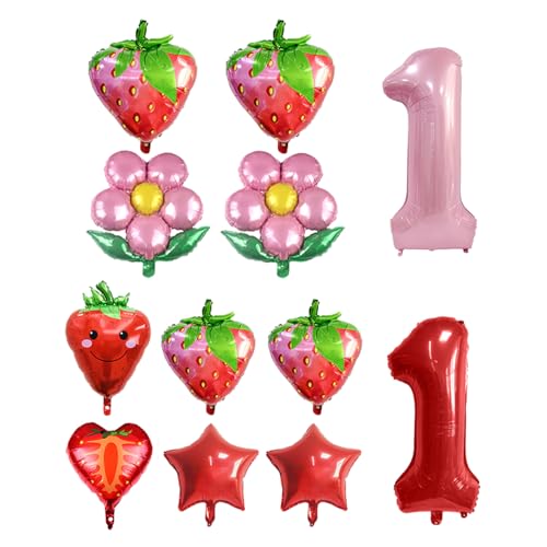 OVDGWC 2 Sets Von 1 -Jähriger Ballon -Set, Kreative Erdbeerenballons, Aluminium -Filmballon -Set, Kindergeburtstags -Ballon -Dekoration Für Die Kindergeburtstagsfeier OVDGWC 2 Sets Von 1 -Jähriger Ballon -Set, Kreative Erdbeerenballons, Aluminium -Filmballon -Set, Kindergeburtstags -Ballon -Dekoration Für Die Kindergeburtstagsfeier von OVDGWC