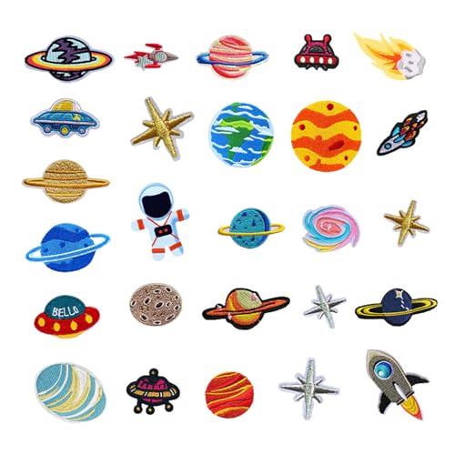 OVDGWC 26 Stück Bügelflecken, Astronauten Universe Planet Patches, Kreative Cartoon -Patches, DIY -Kleidung Stickstoffflecken, Kinderkleidungsdekorationen OVDGWC 26 Stück Bügelflecken, Astronauten Universe Planet Patches, Kreative Cartoon -Patches, DIY -Kleidung Stickstoffflecken, Kinderkleidungsdekorationen von OVDGWC