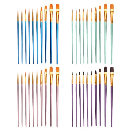 OVDGWC 40 Pinselstücke, Malwerkzeuge, Multi -Funktion -Pinsel, Nylonbürsten, Aquarellbürsten, Ölmalerei von OVDGWC