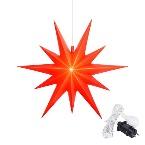 Leuchtstern 2D mit LED Beleuchtung | rot | |Ø 57 cm| 2D Stern mit 11 Spitzen | wetterfest | Garten Deko, Wohnzimmer, Weihnachtsdeko | Weihnachtsstern | mit Timer | 7,5m Zuleitung Leuchtstern 2D mit LED Beleuchtung | rot | |Ø 57 cm| 2D Stern mit 11 Spitzen | wetterfest | Garten Deko, Wohnzimmer, Weihnachtsdeko | Weihnachtsstern | mit Timer | 7,5m Zuleitung von OVILUM