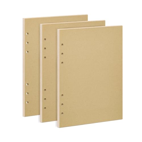 135 Blätter A5 Papier Kraftpapier, OVISEEN 6 Löcher A5Nachfüllpapier Nachfüllbare Refill Paper Nachfülleinlagen für Notizbuch, Tagbuch, Skizze, Malerei(3 Packungen) von OVISEEN