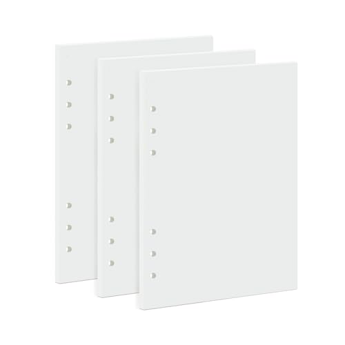 135 Blätter A5 Papier Leeres, OVISEEN 6 Löcher A5Nachfüllpapier Nachfüllbare Refill Paper Nachfülleinlagen für Notizbuch, Tagbuch, Skizze, Malerei(3 Packungen) von OVISEEN