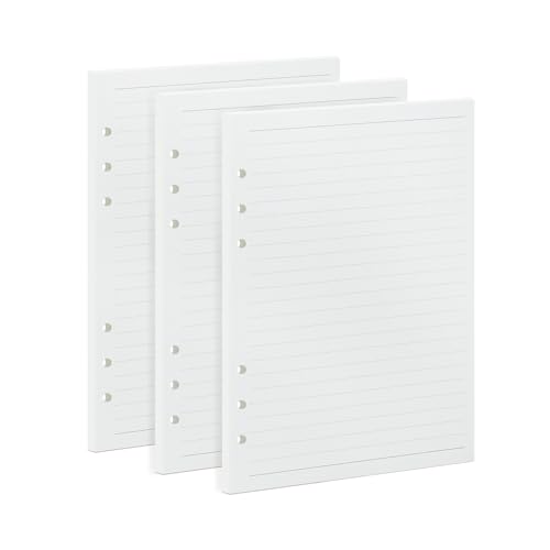 135 Blätter A5 Papier Linien, OVISEEN 6 Löcher A5Nachfüllpapier Nachfüllbare Refill Paper Nachfülleinlagen für Notizbuch, Tagbuch, Skizze, Malerei(3 Packungen) von OVISEEN